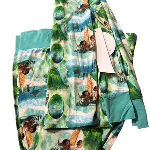 Peekabamboo long sleeve and pants‎ bamboo pajama set, size 9/10, Moana